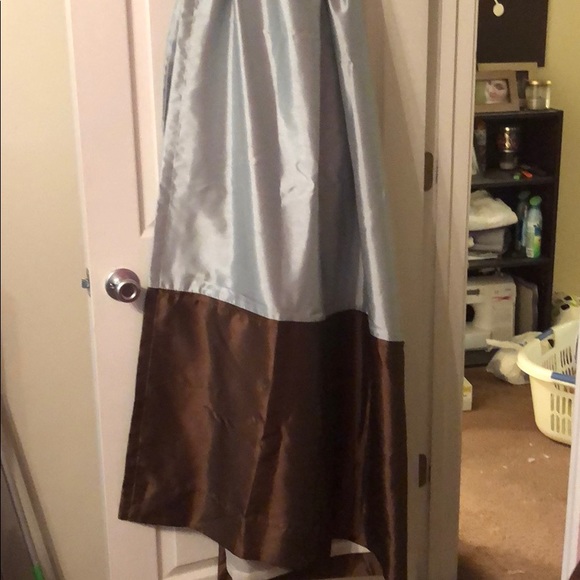 Blue and brown drapes